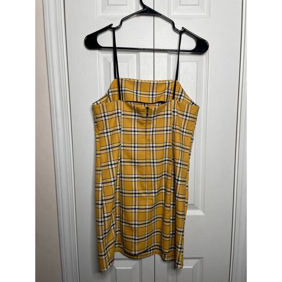 Urban Outfitters Yellow Checkered Mini Dress Womens XS - Picture 5 of 6